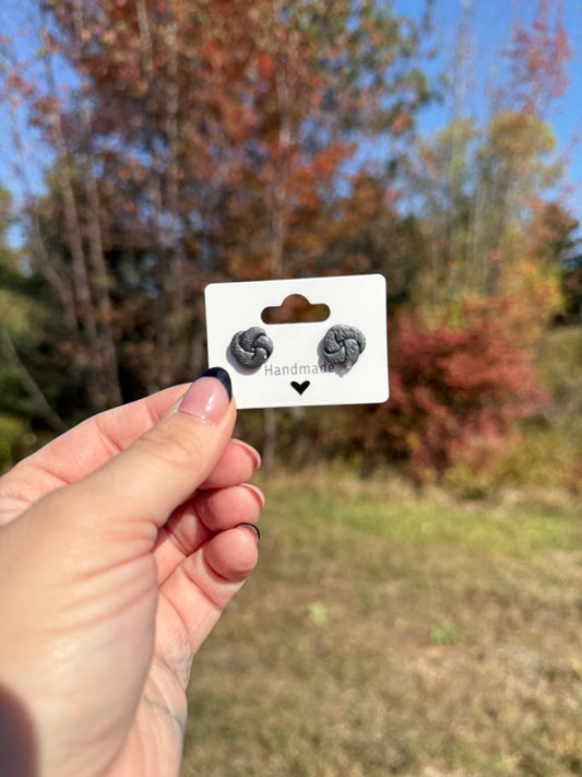 Silver knot studs