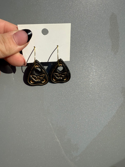 Gold planchette hoops